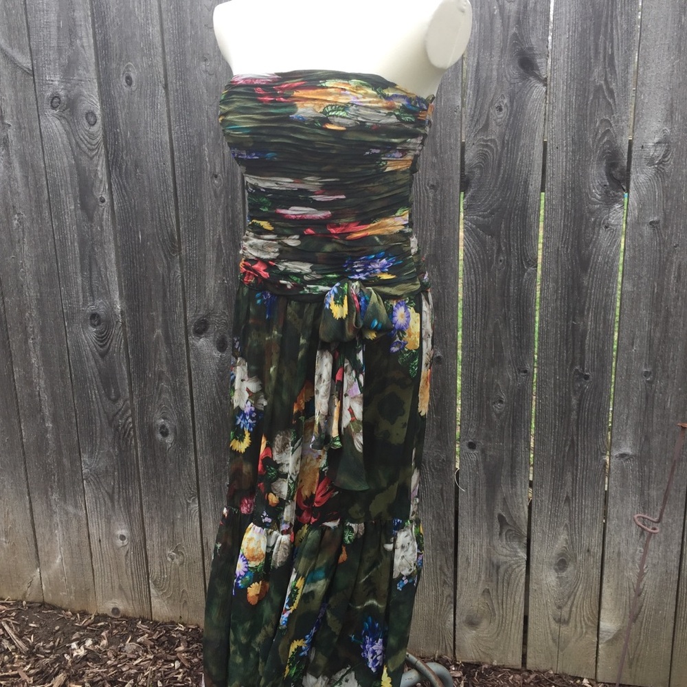 Rickie Freeman Teri John Ruched Floral Dress